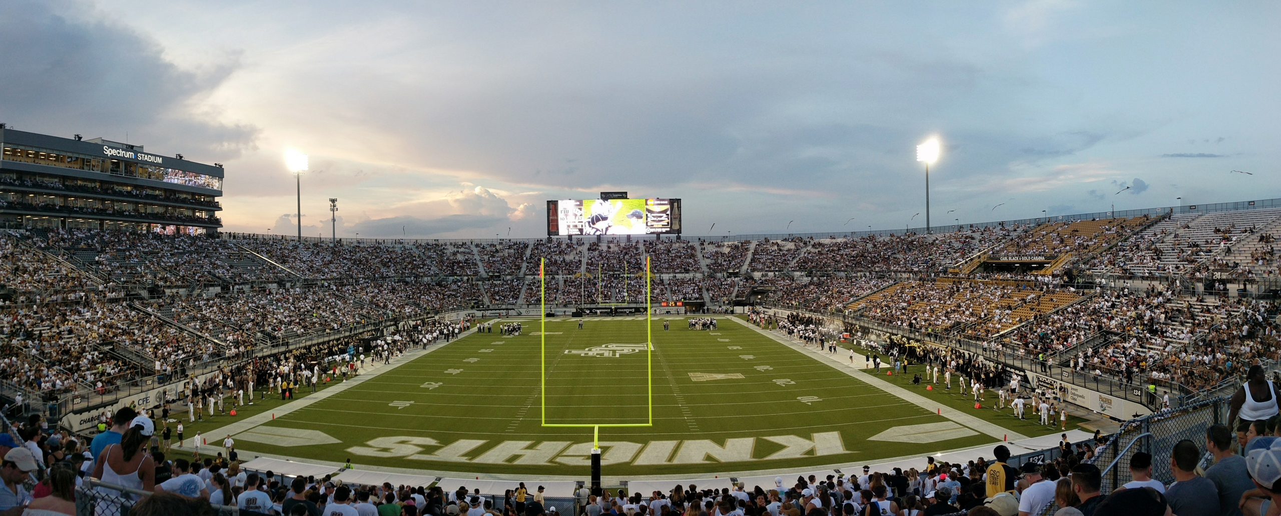 UCF Spectrum Stadium at night