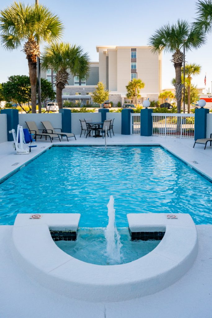 SummerPlace Inn Outdoor Pool from water feature